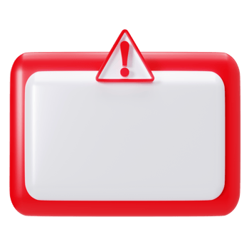 A red and white sign with a warning sign png
