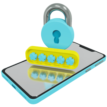A phone with a padlock and a lock on it png