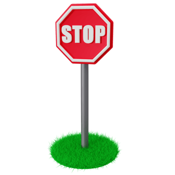 Stop sign on grass with grass png