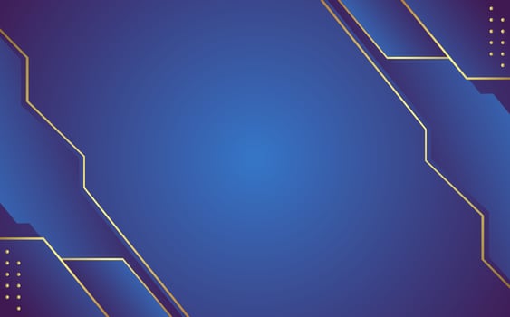 blue abstract gradient vector background with gold lining