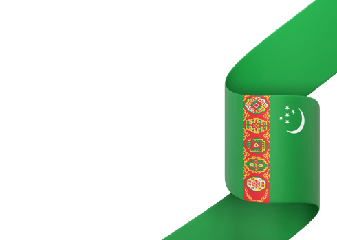 Turkmenistan flag design national independence day banner element transparent background png