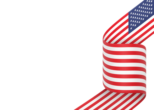United States flag design national independence day banner element transparent background png