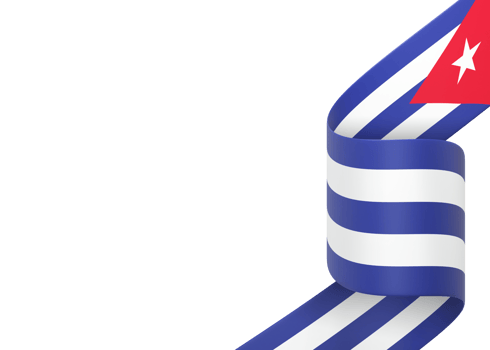 Cuba flag design national independence day banner element transparent background png