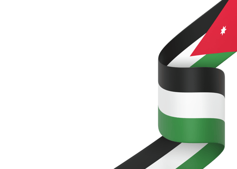 Jordan flag design national independence day banner element transparent background png