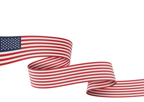 United States flag design national independence day banner element transparent background png