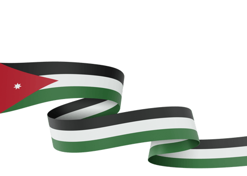 Jordan flag design national independence day banner element transparent background png
