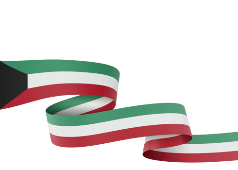 Kuwait flag design national independence day banner element transparent background png