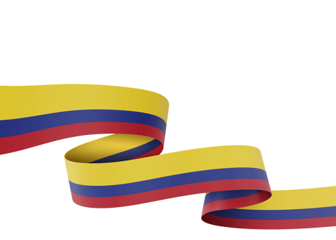 Colombia flag design national independence day banner element transparent background png