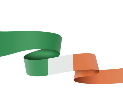 Ireland flag design national independence day banner element transparent background png