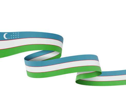 Uzbekistan flag design national independence day banner element transparent background png