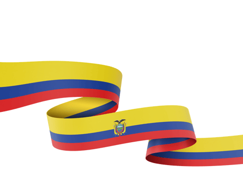 Ecuador flag design national independence day banner element transparent background png