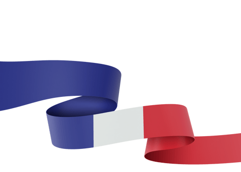 France flag design national independence day banner element transparent background png