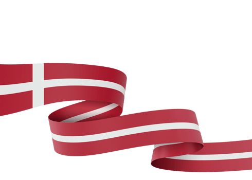 Denmark flag design national independence day banner element transparent background png