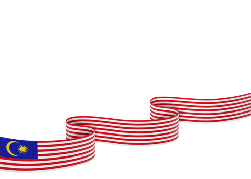 Malaysia flag design national independence day banner element transparent background png