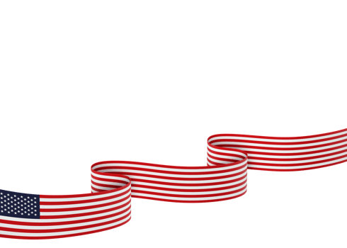 United States flag design national independence day banner element transparent background png