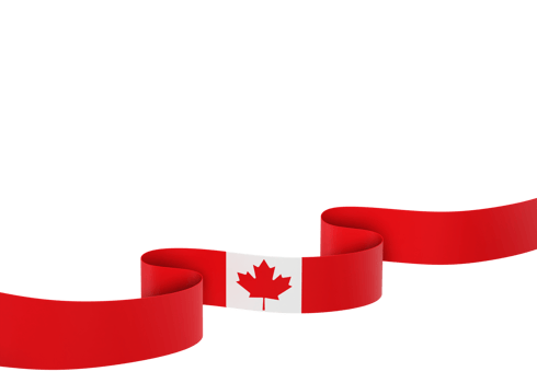 Canada flag design national independence day banner element transparent background png