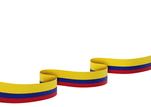 Colombia flag design national independence day banner element transparent background png