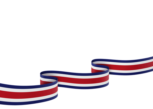 Costa Rica flag design national independence day banner element transparent background png