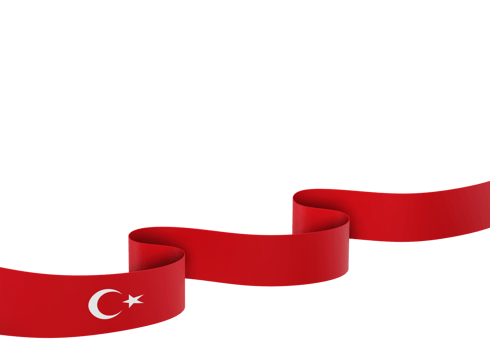 Turkey flag design national independence day banner element transparent background png