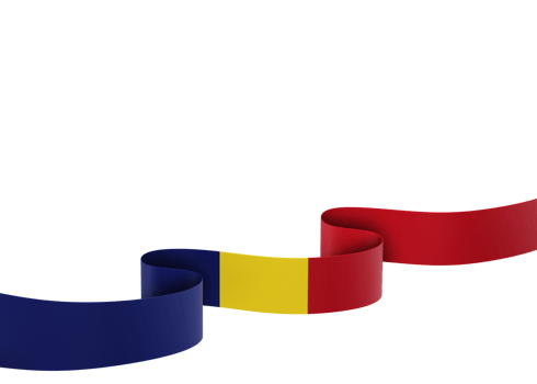 Romania flag design national independence day banner element transparent background png