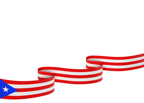 Puerto Rico flag design national independence day banner element transparent background png