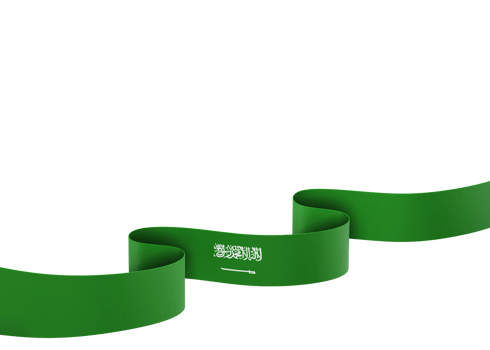 Saudi Arabia flag design national independence day banner element transparent background png