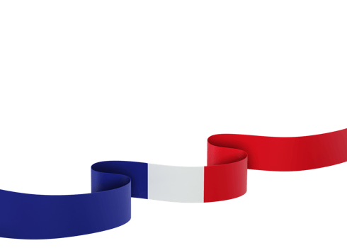 France flag design national independence day banner element transparent background png