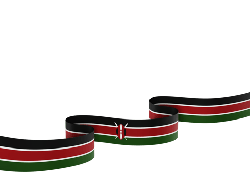 Kenya flag design national independence day banner element transparent background png