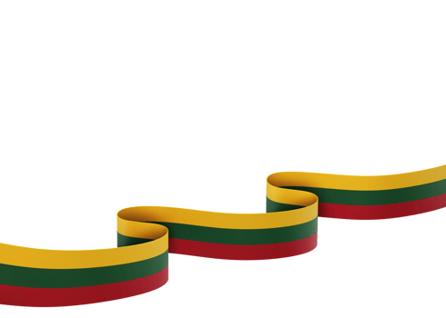Lithuania flag design national independence day banner element transparent background png