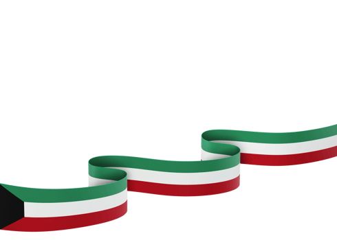 Kuwait flag design national independence day banner element transparent background png