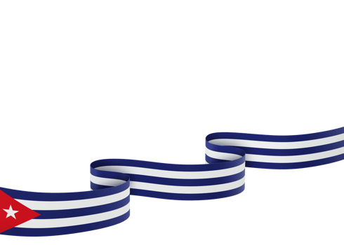 Cuba flag design national independence day banner element transparent background png