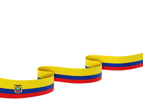 Ecuador flag design national independence day banner element transparent background png
