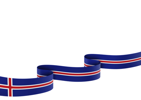 Iceland flag design national independence day banner element transparent background png