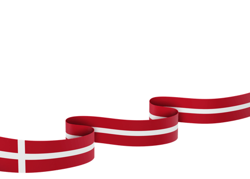 Denmark flag design national independence day banner element transparent background png