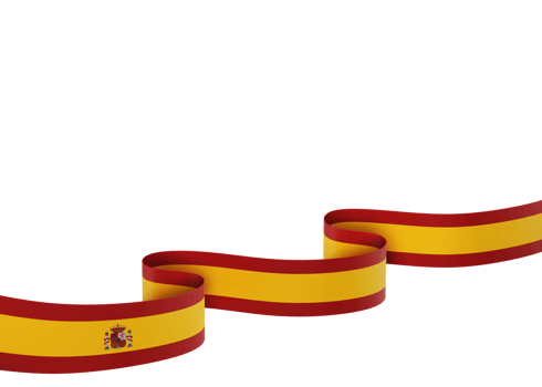 Spain flag design national independence day banner element transparent background png