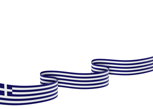 Greece flag design national independence day banner element transparent background png
