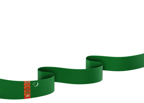 Turkmenistan flag design national independence day banner element transparent background png