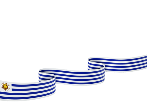 Uruguay flag design national independence day banner element transparent background png