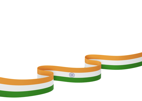India flag element design national independence day banner ribbon png