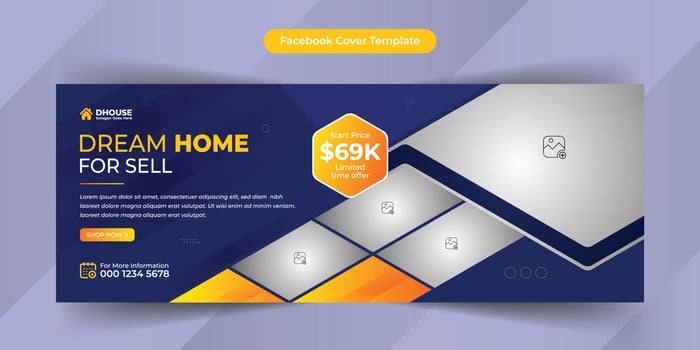 Modern Real estate Cover Banner Template Design vector