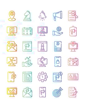 Marketing Icon Set 30 isolated on white background vector