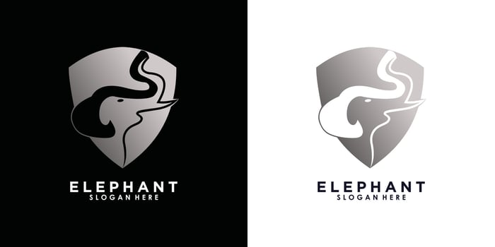 elephant logo illustration design with creative concept premium vector
