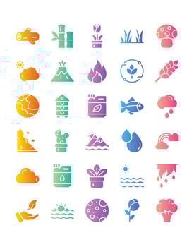 Nature Icon Set 30 isolated on white background vector