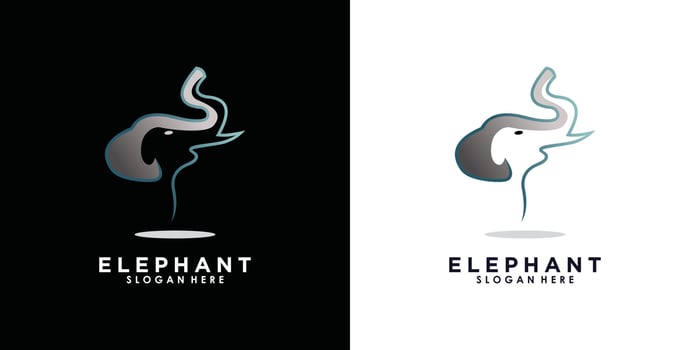 elephant logo illustration design with creative concept premium vector