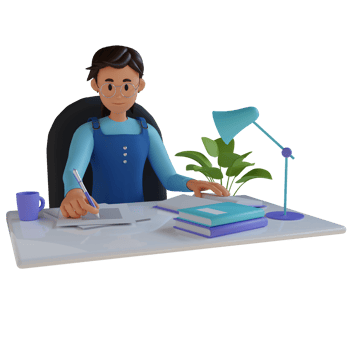 young girl studying with book, 3d character illustration png