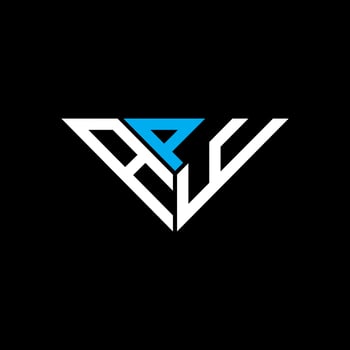 APY letter logo creative design with vector graphic, APY simple and modern logo in triangle shape.