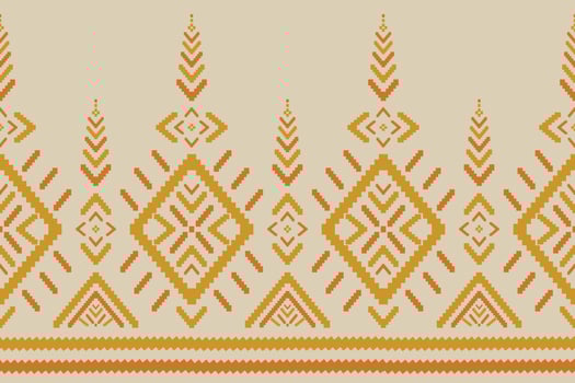 Abstract ethnic ikat art. Geometric seamless pattern in tribal. Fabric Indian style. vector
