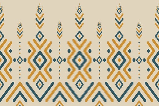 Beautiful ethnic ikat background. Geometric seamless pattern in tribal. Fabric Indian style. vector