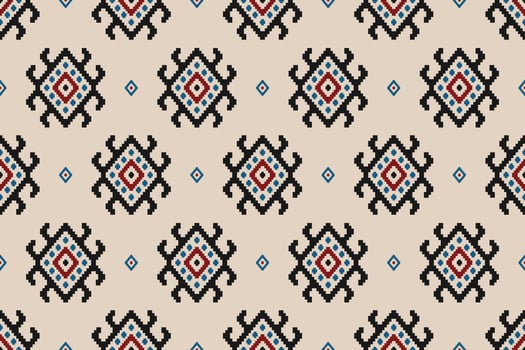 Fabric ethnic oriental pattern. Ethnic ikat seamless pattern in tribal. vector