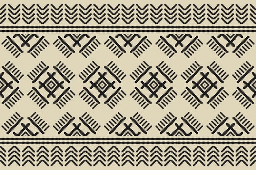 Carpet ethnic ikat art. Geometric seamless pattern in tribal. Fabric Mexican style. vector